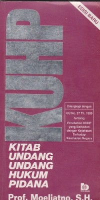 KUHP Kitab Undang-Undang Hukum Pidana