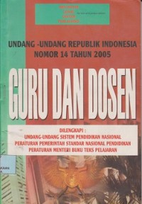 Image of Undang-undang Republik Indonesia nomor 14 tahun 2005 UndangUndang guru dan dosen