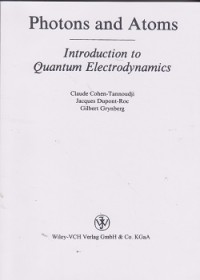 Image of Photons and atoms introduction to quantum electrodynamics