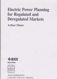Image of Electric power planning for regulated and deregulated markets