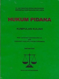 Image of Hukum pidana kumpulan kuliah