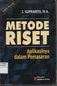 Image of Metode riset : aplikasinya dalam pemasaran